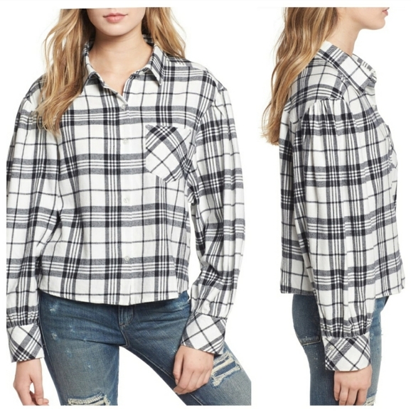 bp Tops - Nwt. BP black and white plaid button down. Size m